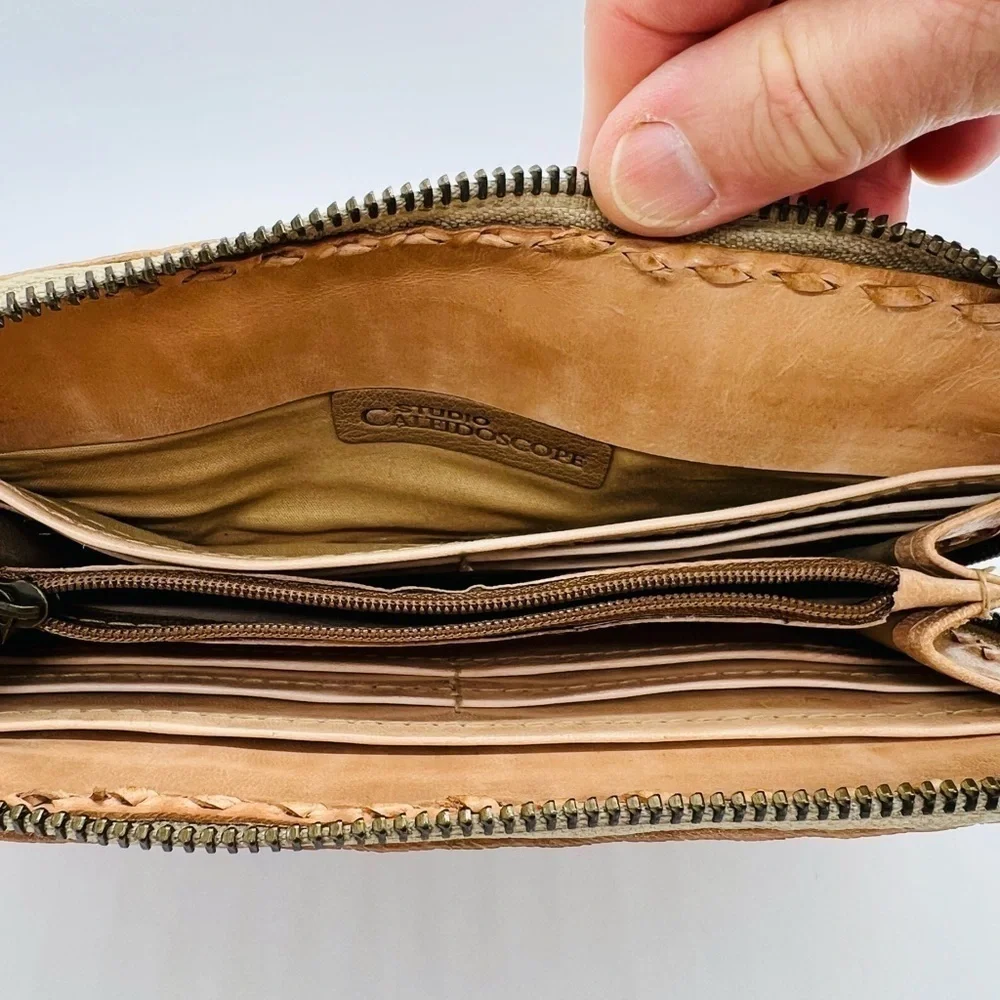 STUDIO CALEIDOSCOPE UNISEX LEATHER ZIP-AROUND ARTISIAN WALLET